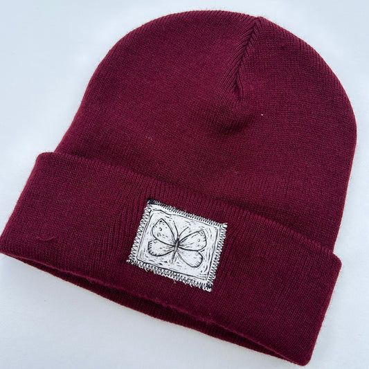 moth maroon beanie